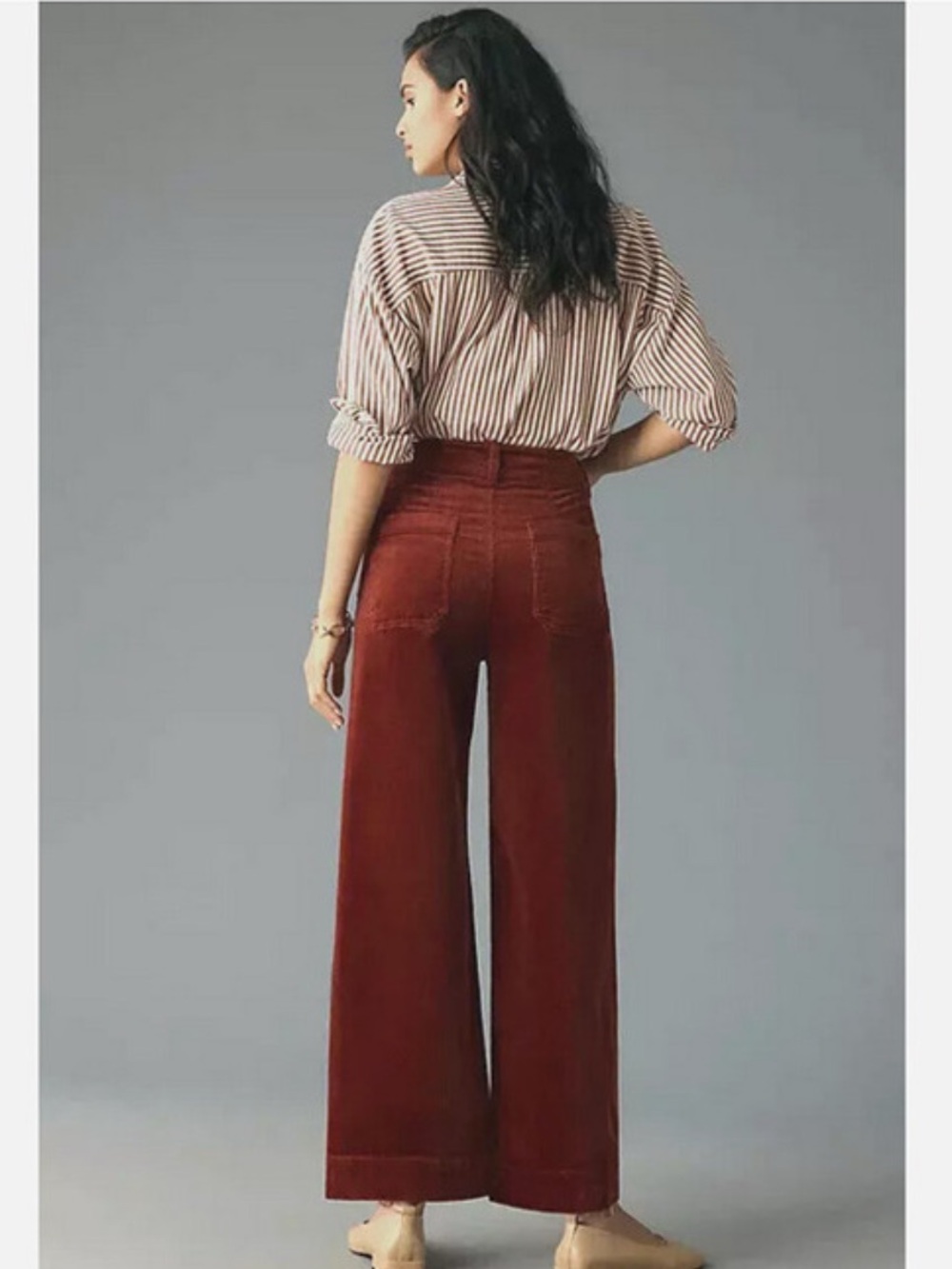 Maeve by Anthropologie Corduroy Cropped Wide-Leg The Colette - Picture 8 of 12